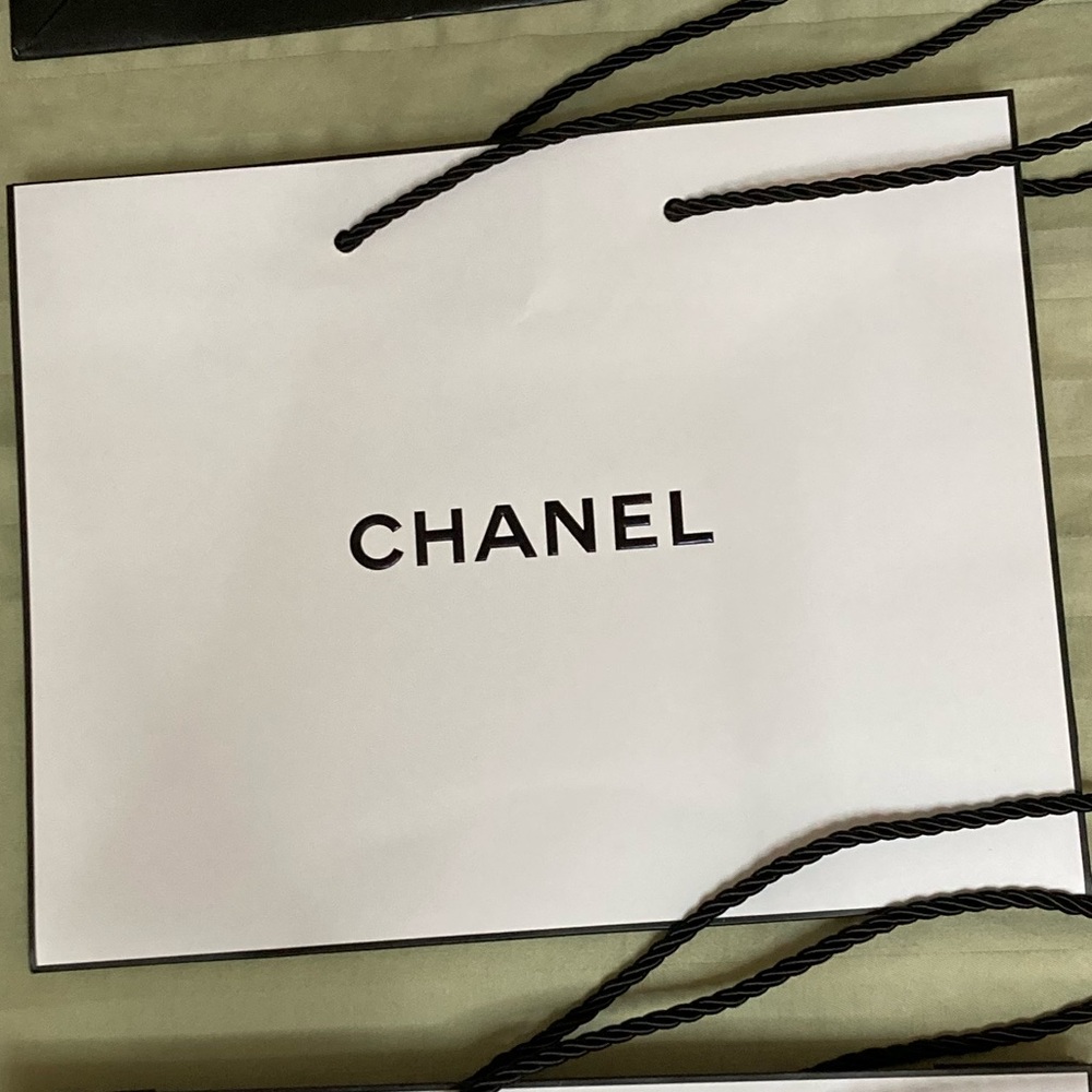 Chanel paper shopping bag 10”x8”x3”